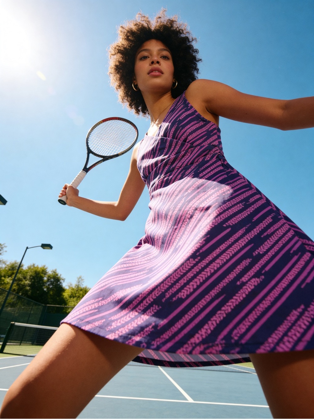 Eddie Bauer Aster Performance Dress M Purple Pink PrintBrand: Eddie Bauer